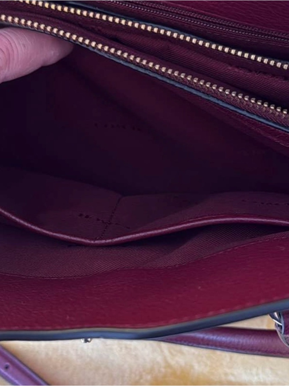 COACH Mercer 35 Pebbled Leather Satchel in burgundy. Like new - Picture 6 of 9